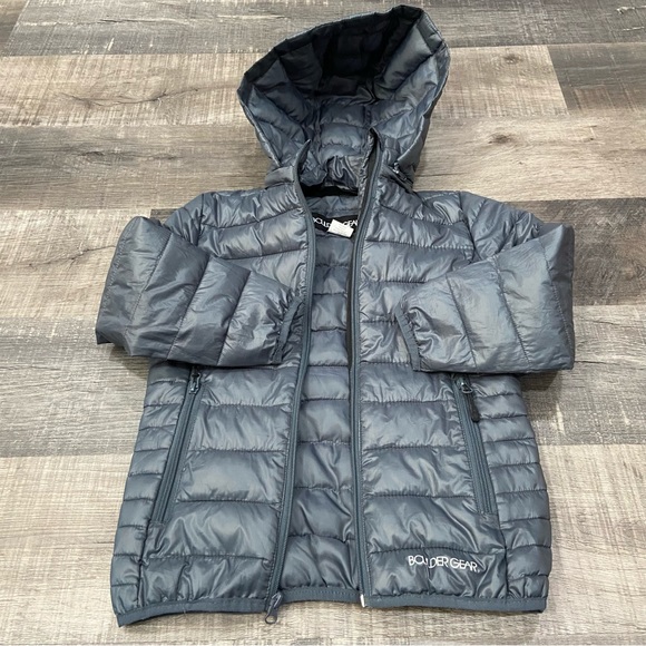 Boulder Gear kids D-Lite puffer jacket w/ detachable hood, EUC - Picture 2 of 14